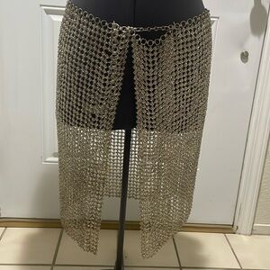 Chainmail Skirt, Unisex, Silver-tone, Costume/Role Play, 32” wide x 18” long